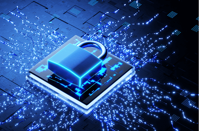 Secure digital lock symbolizing cybersecurity and data protection.